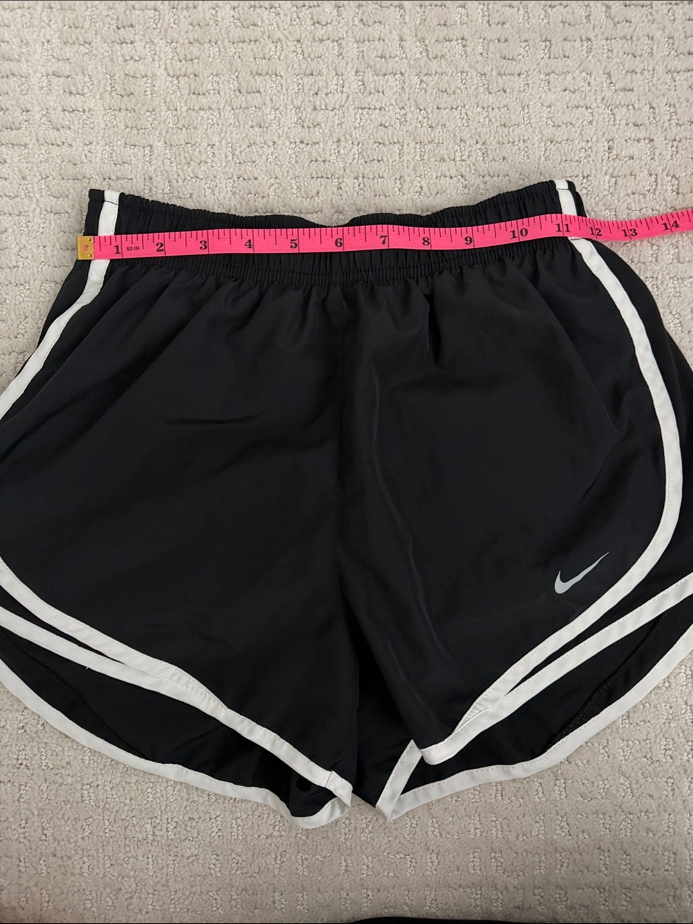 Nike Black Women's Athletic Shorts with White Trim